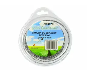 GEKO Mähfaden verstärkt 2,4 mm 15 m / Wellenprofil / Nylon 