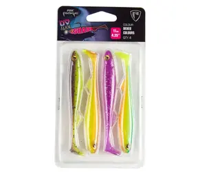 FOX Rage Rubber Lure Slick Shad 7cm Mixed UV Color Pack 5 Stk
