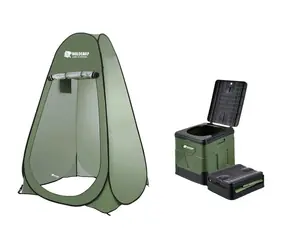Holdcarp Set aus tragbarer Toilette und Hygienezelt. Tragbares Toi + Toiletten- und Duschzelt