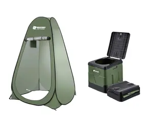 Holdcarp Set aus tragbarer Toilette und Hygienezelt Portable Toi Big + Toiletten- und Duschzelt