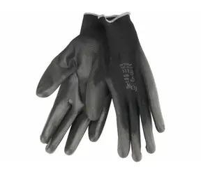 Extol- Premium Handschuhe aus Polyester, halbgetaucht in PU, Schwarz - Größe 11" 