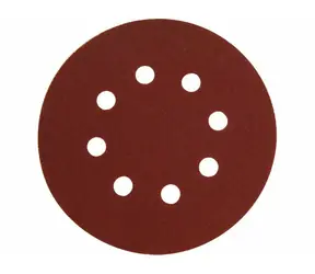 Extol- Premium Schleifpapier Zuschnitt 125 mm | P100 | 8 Löcher | Klettverschluss | 10 Stk