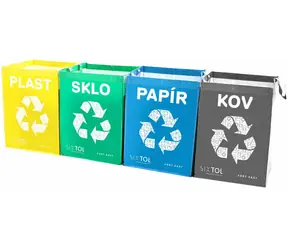 SIXTOL SORT Easy 4 METAL 4 Stück / Beutel für sortierten Abfall / 30x30x40cm / 4x36l