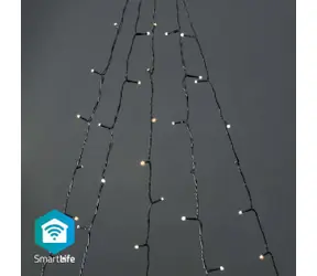 Nedis Weihnachtsbeleuchtung SmartLife / Baum / WLAN / Warm- bis Kaltweiß / 200 LEDs / 20,0 m / 5 x 4 m / Android & iOS