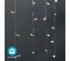 Nedis Weihnachtsbeleuchtung SmartLife / Vorhang / WLAN / Warmweiß / 200 LEDs / 3,00 m / Android & iOS