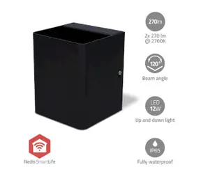 Nedis Smartlife Außenleuchte / 2 x 270 lm / Zigbee 3.0 / 12 + 4 W / RGB / 2700 K / Android & iOS