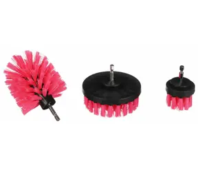 SIXTOL CAR DETAILING BOHRBÜRSTE ROSA 3 / Bohrerbürsten-Set für die Autoreinigung / 3-tlg 