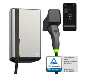Green Cell GC HabuDen Wallbox 22kW 32A / 7,5m Kabel / Typ 2 / SMART EV-Ladestation mit GC App / Bluetooth / WiFi