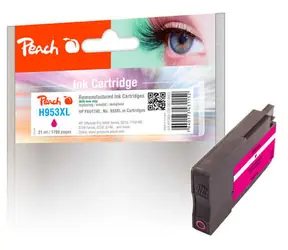 Peach wiederaufbereitete alternative Patrone HP 953XL (F6U17AE) Magenta / 21 ml / neuer Chip