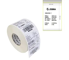 ZEBRA Z-Perform 1000D Papieretiketten 100 x 150 mm / Kern 76 mm (3 Zoll) / Rollendurchmesser 200 mm / 1020 Stück / 1 Rolle / Sonderangebot