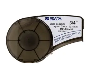 BRADY Markierungsband der BMP21-Serie / schwarz-weiß / 4,9 m x 19 mm / langlebig / für BMP21, LABPAL und IDPAL