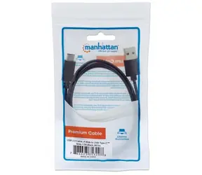 Manhattan Kabel USB 2.0 A - USB 3.1 C / M/M schwarz / 1m