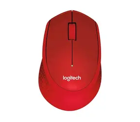 Logitech Wireless Mouse M330 Silent PLUS rot / kabellose optische Maus / 3 Tasten / 1000dpi
