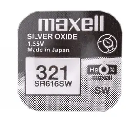 Nicht wiederaufladbare Maxell Silberoxid-Knopfbatterie 321 / 1 Stück / Blister