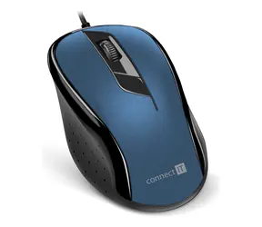 Connect IT CMO-1200 blau / Optische Maus / 1000DPI / 3 Tasten / USB / 1,8m