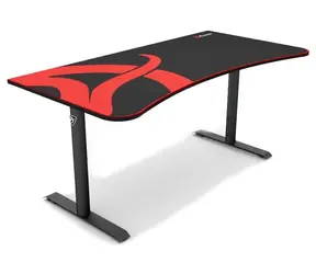 Arozzi ARENA Gaming Desk Gaming-Schreibtisch schwarz mit Logo / L: 160cm / B: 71-82cm / H: 71-81cm