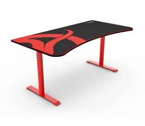 Arozzi ARENA Gaming Schreibtisch schwarz und rot / L: 160cm / B: 71-82cm / H: 71-81cm