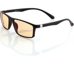 Arozzi VISIONE VX-200 Gaming-Brille mit schwarzem Rahmen und bernsteinfarbenen Gläsern