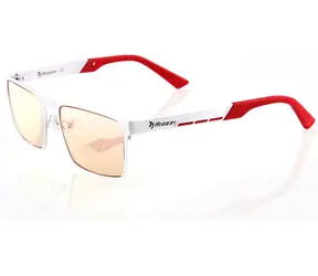 Arozzi VISIONE VX-800 Gaming-Brille weiß-roter Rahmen / bernsteinfarbenes Glas