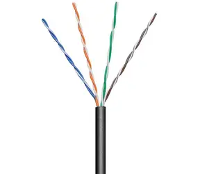 goobay UTP Cat5e Kabel 4x2-adrig 100m schwarz / AWG24 / Outdoor-Design