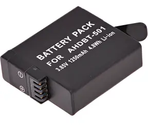 T6 Power Akku für GoPro Hero5 Black / AHDBT-501 / AABAT-001 / 1250 mAh / schwarz
