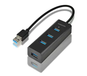 Axagon HUE-S2B, 4X USB 5Gbps LADE-Hub, Micro-USB-Stromanschluss, USB-A-Kabel 30 cm