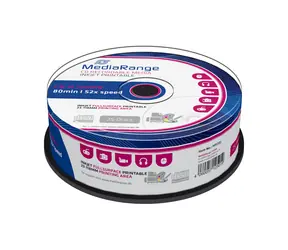 MediaRange CD- R 700 MB 52x Spindel 25 Stück - Tintenstrahldruckbar