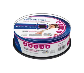 MediaRange CD R AUDIO 700 MB 12x Spindel 25 Stück / Tintenstrahldruckbar