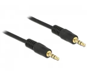 DeLock Kabel Stereo Klinke 3,5 mm 3 Pin Stecker > Stecker / 3Pin / 0,5m / Schwarz