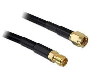 DeLock Antennenkabel RP-SMA-Stecker > RP-SMA-Buchse CFD200 / 2 m / Verlängerung