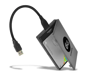 Axagon ADSA-1S6, USB 3.2 Gen 1 - SATA 6G UASP HDD/SSD-Adapter inkl. 2,5-Zoll-Gehäuse