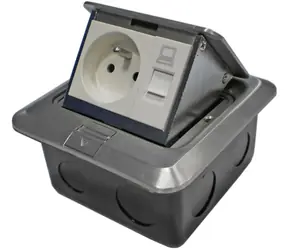 DATACOM Bodensteckdose / 1xRJ45 / CAT5E+230V