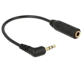 DeLock Audiokabel: 2,5-mm-Stereo-Klinkenstecker (3-polig) > 3,5-mm-Stereo-Klinkenbuchse (3-polig, rechtwinklig)