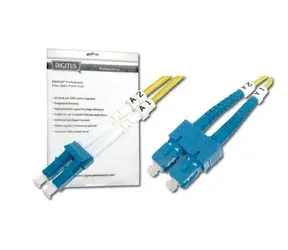 Digitus Glasfaser-Patchkabel, LC auf SC, Singlemode 09/125 µ, Duplex-Länge 2 m