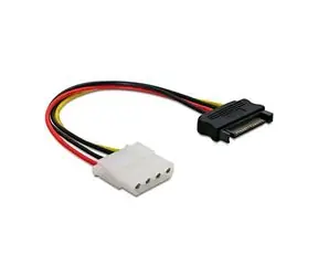 Netzteil SATA 15-polig Stecker auf Molex 4-polig Buchse, 12 cm