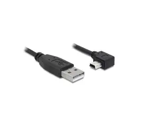 DeLock Kabel USB 2.0 A-Stecker > USB Mini-B 5-Pin Stecker rechtwinklig, 0,5 Meter