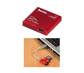 HAMA SDHC-Kartenleser, USB, rot