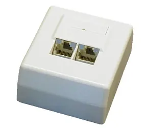 DATACOM Datendose STP CAT5E 2xRJ45 auf Putz 45st. Weiß