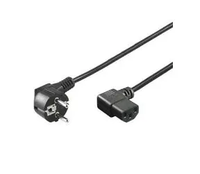 PremiumCord Netzkabel 240V, Länge 2m CEE7 rechtwinklig/IEC C13 rechtwinklig