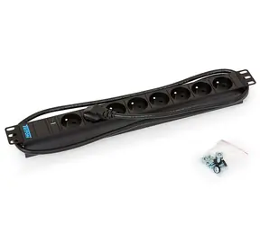 Triton 19"-Verteilerfeld, 8xCZ-Buchse, Kontrollleuchte, 3x1,5mm, 2m Kabel CZ-DE, RAL9005