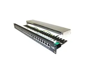 NetX Patchpanel 24p c6 1U schwarz dual IDC geschirmt 