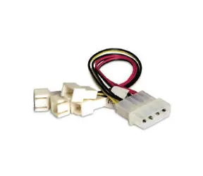 Akasa Reduktionskabel 4-Pin PSU Molex auf 4X 3-Pin Lüfter, Geschwindigkeitsreduzierung