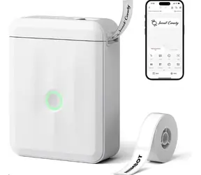 Niimbot D110-M SMART White Etikettendrucker + Etikettenrolle (160 Stück) / 203 dpi / Bluetooth / USB-C
