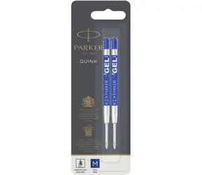 PARKER Quink Kugelschreiber Gel blaue Spitze M 2 Stück / Gelmine für Kugelschreiber
