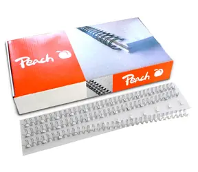 Peach Drahtbinderücken 3:1" Easy-Wire 34 Schlaufen A4 8mm 100 Stück Silber