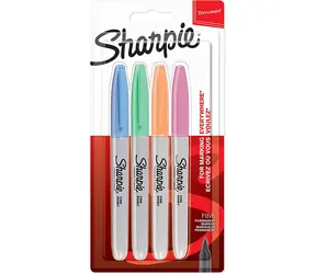 Sharpie Fine Marker permanente Pastellfarbe / runde Spitze F / 4 Stk 