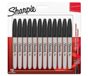 Sharpie Marker permanent schwarz 12 Stück / runde Spitze F