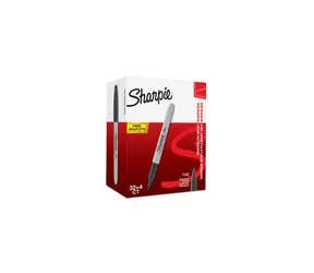 Sharpie Fine Permanentmarker mit feiner Kugelspitze 0,9 mm, 36 Stück, Schwarz