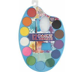 GRAFIX Palette mit Wasserfarben und Pinsel Blau