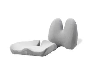 Powerton Set aus Lendenwirbelstütze und Sitzkissen grau / ergonomisch / Memory-Schaum